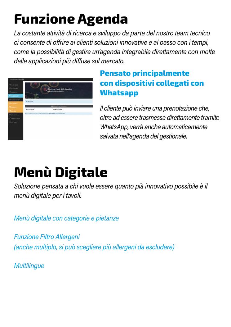 Agenda e menu digitale