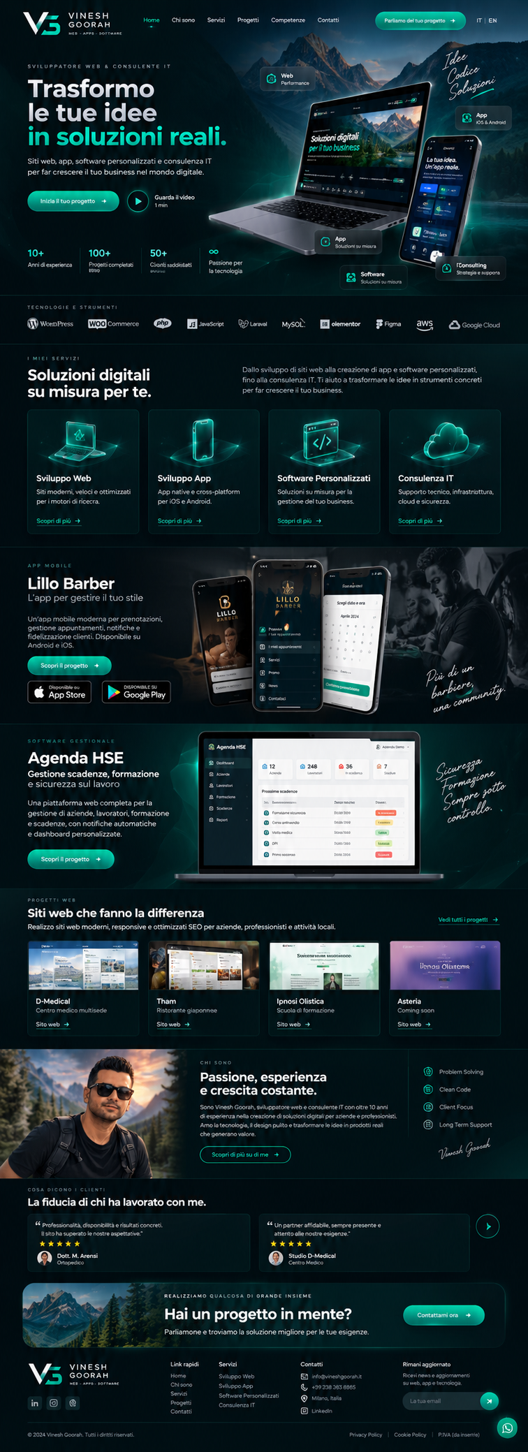 Sito web visualizzato su tablet