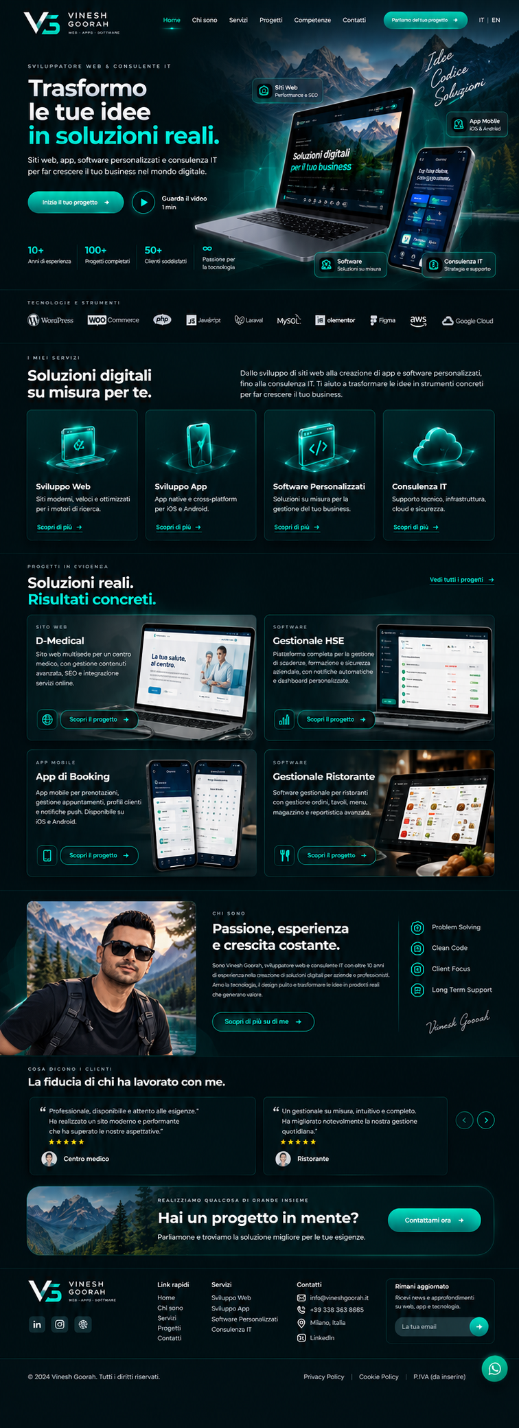 Sito web visualizzato su desktop